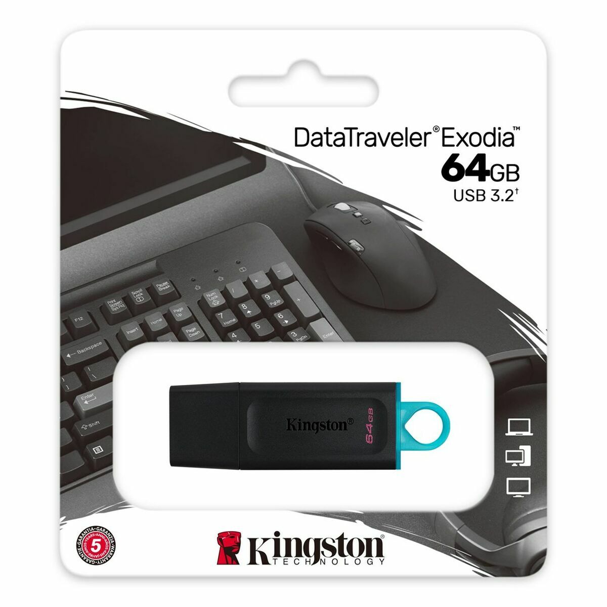 USB-minne Kingston DTX/64GB Svart 64 GB - 3