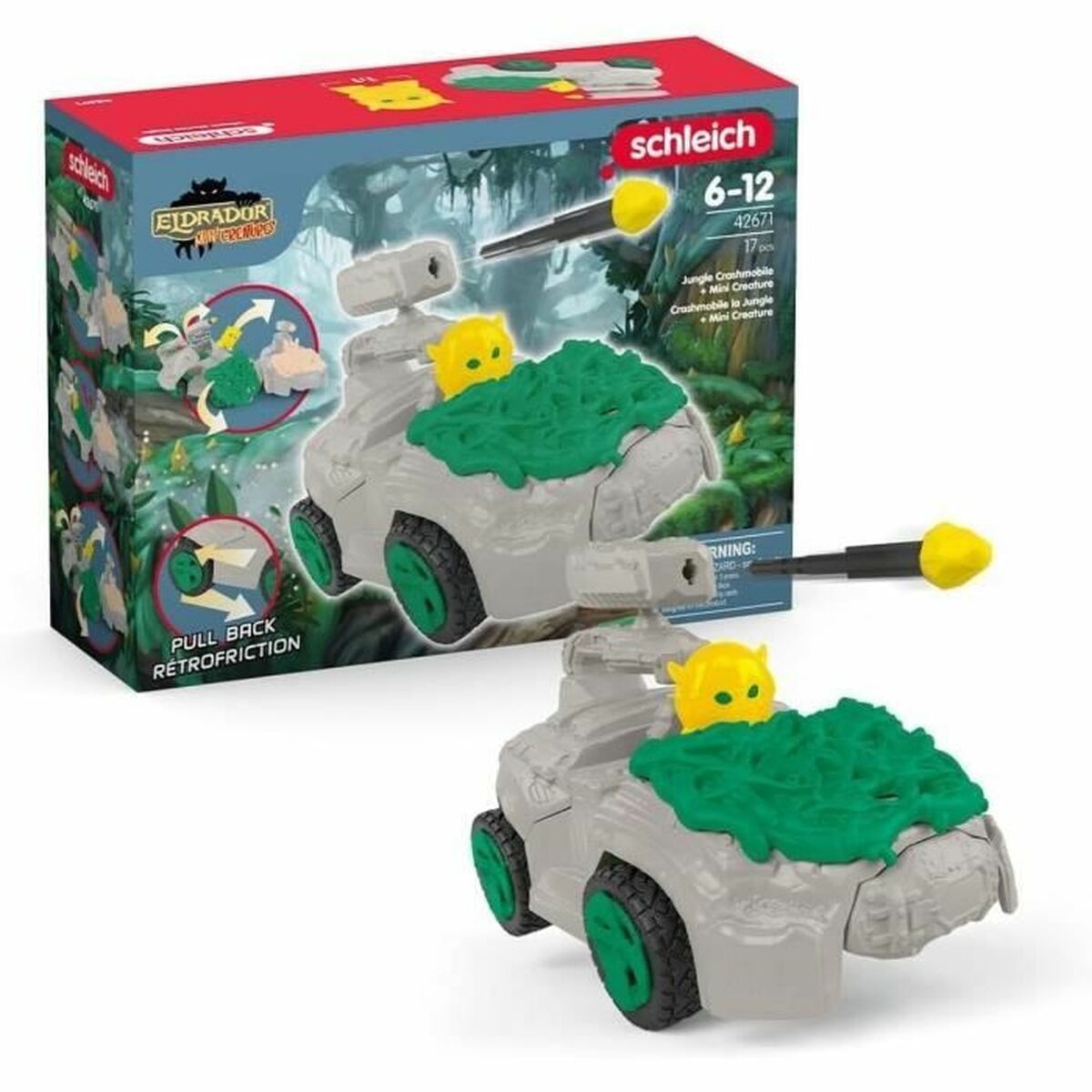 Playset Schleich Jungle Crashmobile with Mini Creature 17 Delar