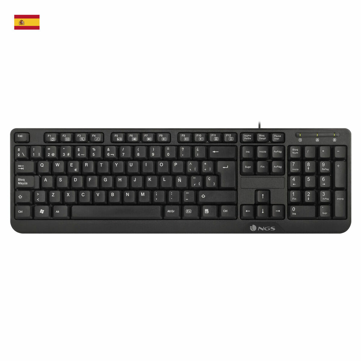 Tangentbord NGS NGS-KEYBOARD-0344 Svart