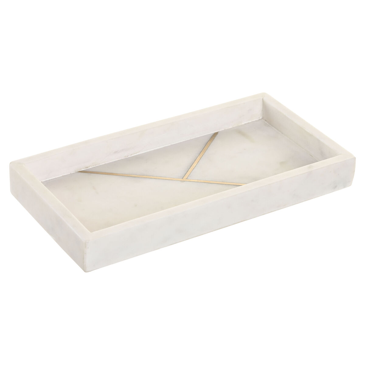 Snacksbricka Home ESPRIT Vit Gyllene 30 X 15 X 3,8 CM 30,5 X 15 X 3,8 CM