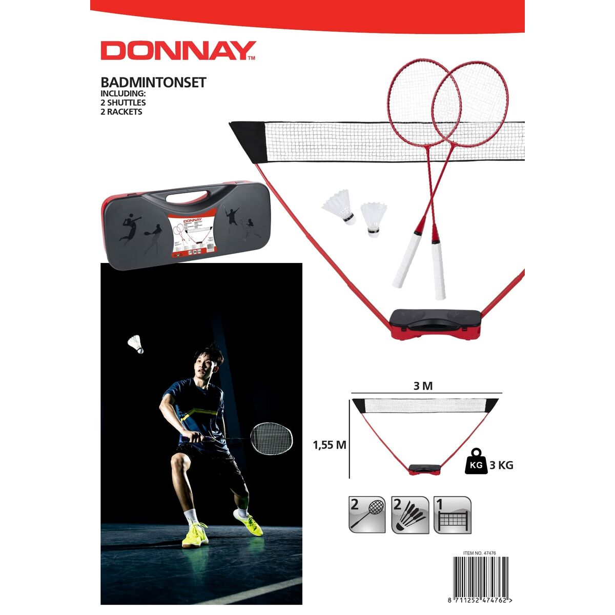 Badmintonset Donnay 5 Delar - 4