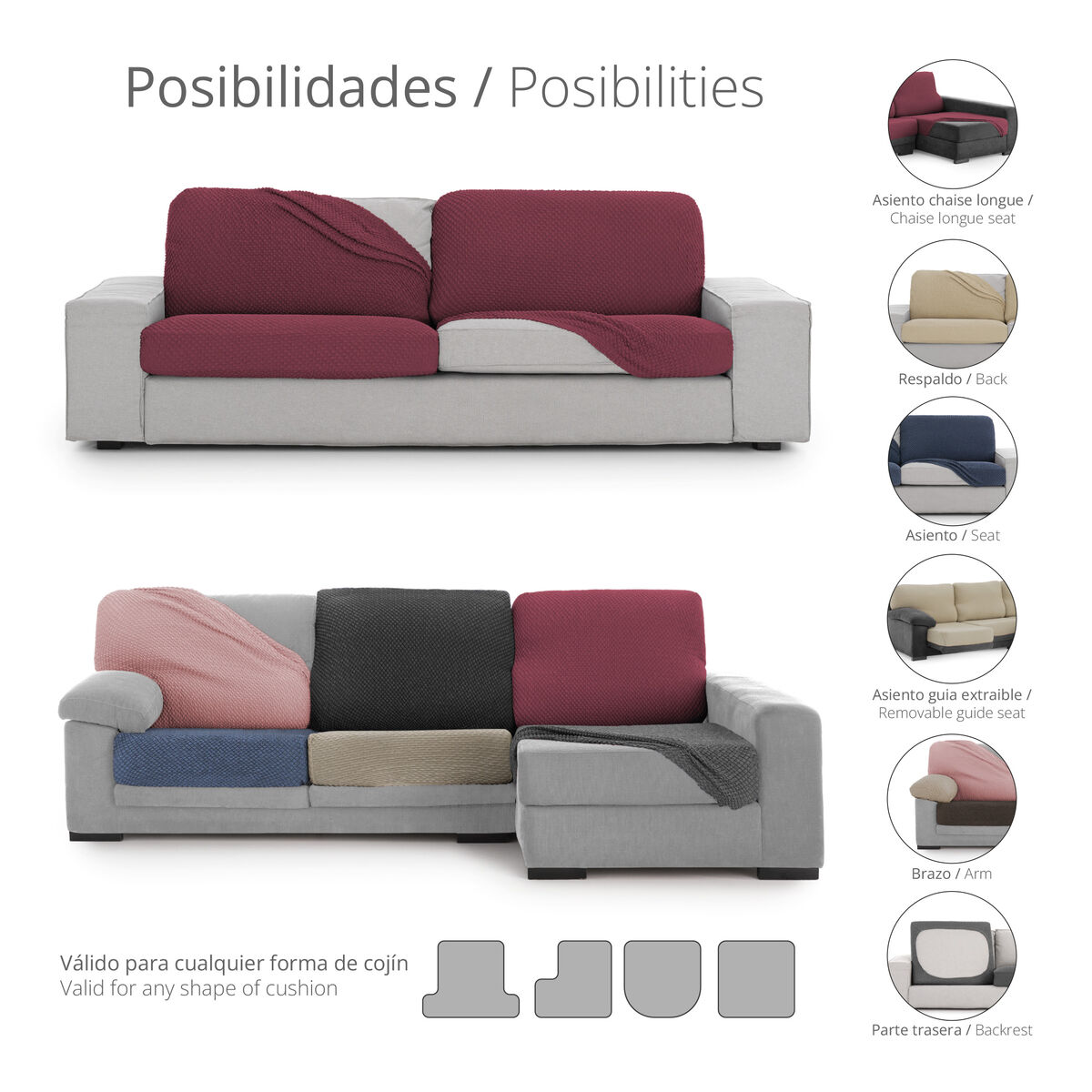 Kuddfodral Eysa THOR Beige Soffa - 8