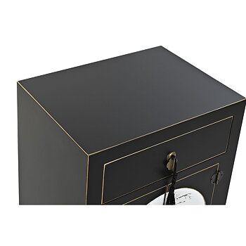 Nattduksbord DKD Home Decor Vit Svart Gyllene Gran Trä MDF 45 x 36 x 66 cm