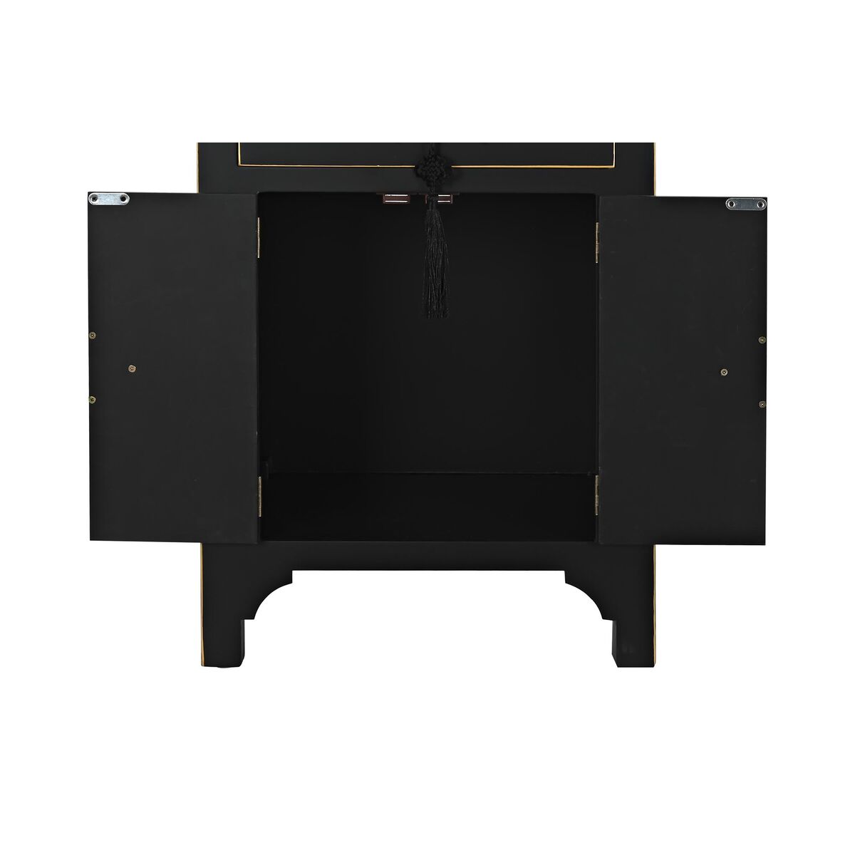 Nattduksbord DKD Home Decor Vit Svart Gyllene Gran Trä MDF 45 x 36 x 66 cm - 4