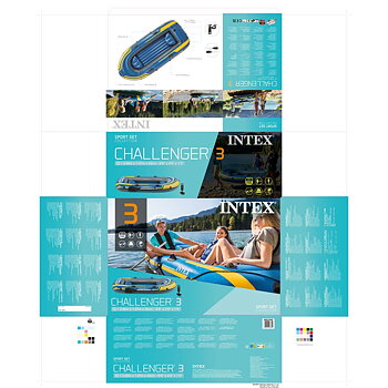 Uppblåsbar båt Intex Challenger 3 295 x 43 x 137 cm