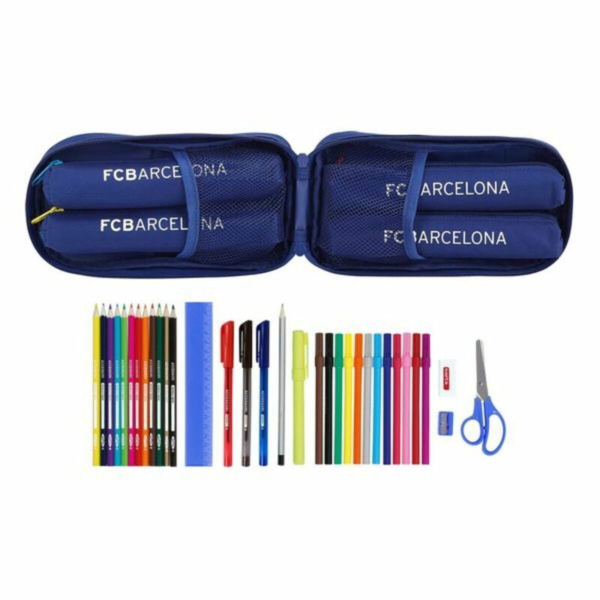 Pennfodral Ryggsäck F.C. Barcelona Blå 12 x 23 x 5 cm (33 Delar) - 11