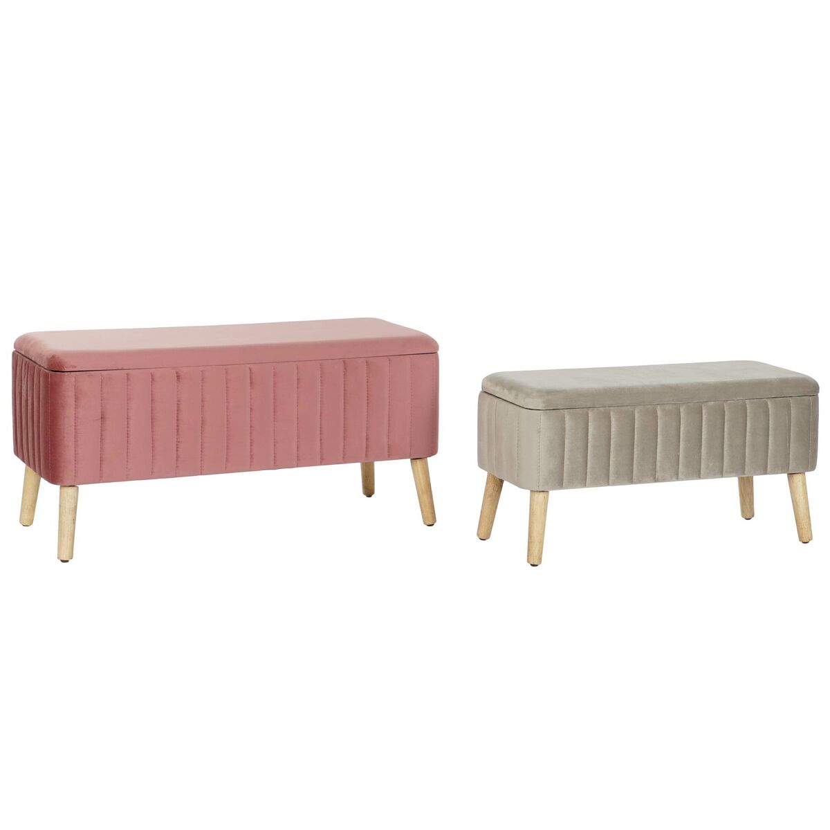 Sittpall DKD Home Decor Grå Bordeaux Gyllene Gran 100 x 44 x 47 cm (2 antal)
