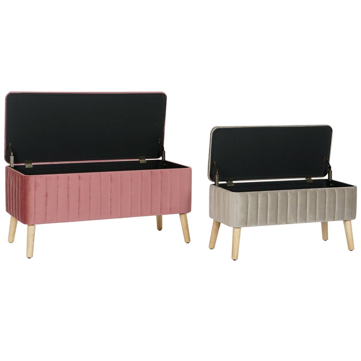 Sittpall DKD Home Decor Grå Bordeaux Gyllene Gran 100 x 44 x 47 cm (2 antal) - 4