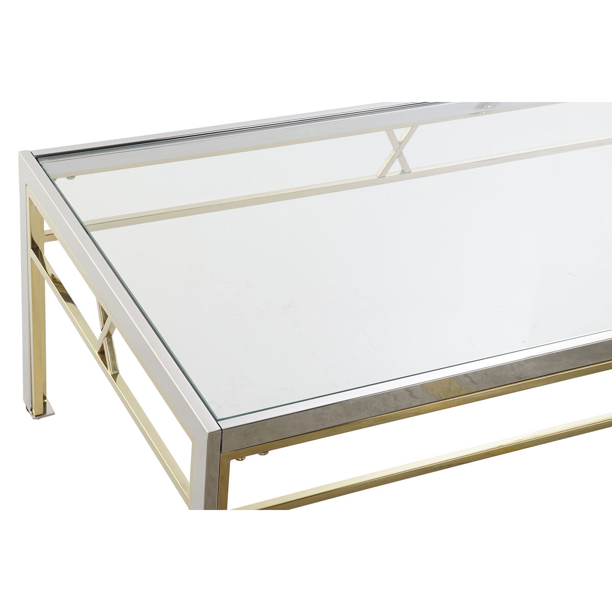 Sidobord DKD Home Decor Glas Stål Silver (110 x 60 x 40 cm) - 9