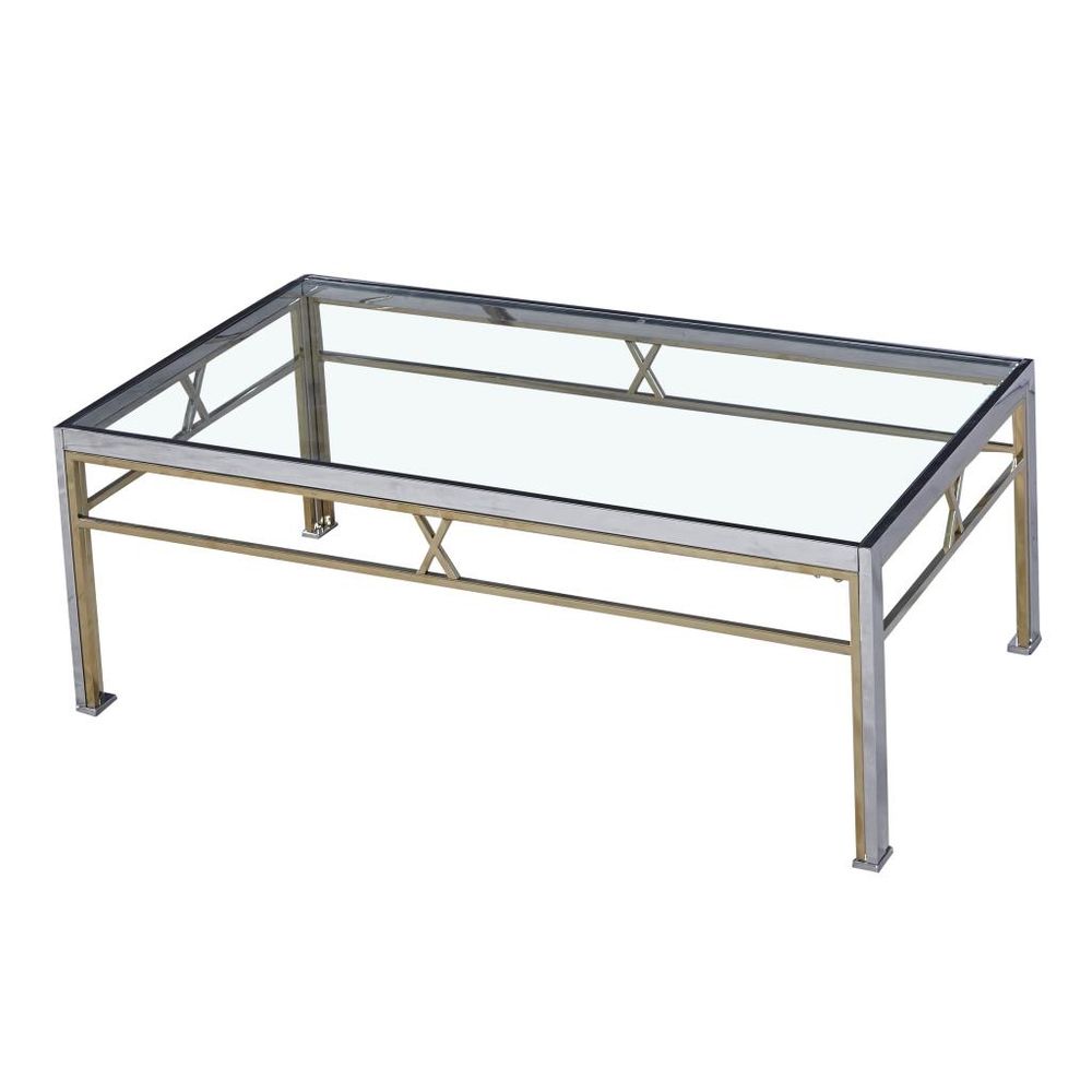 Sidobord DKD Home Decor Glas Stål Silver (110 x 60 x 40 cm)