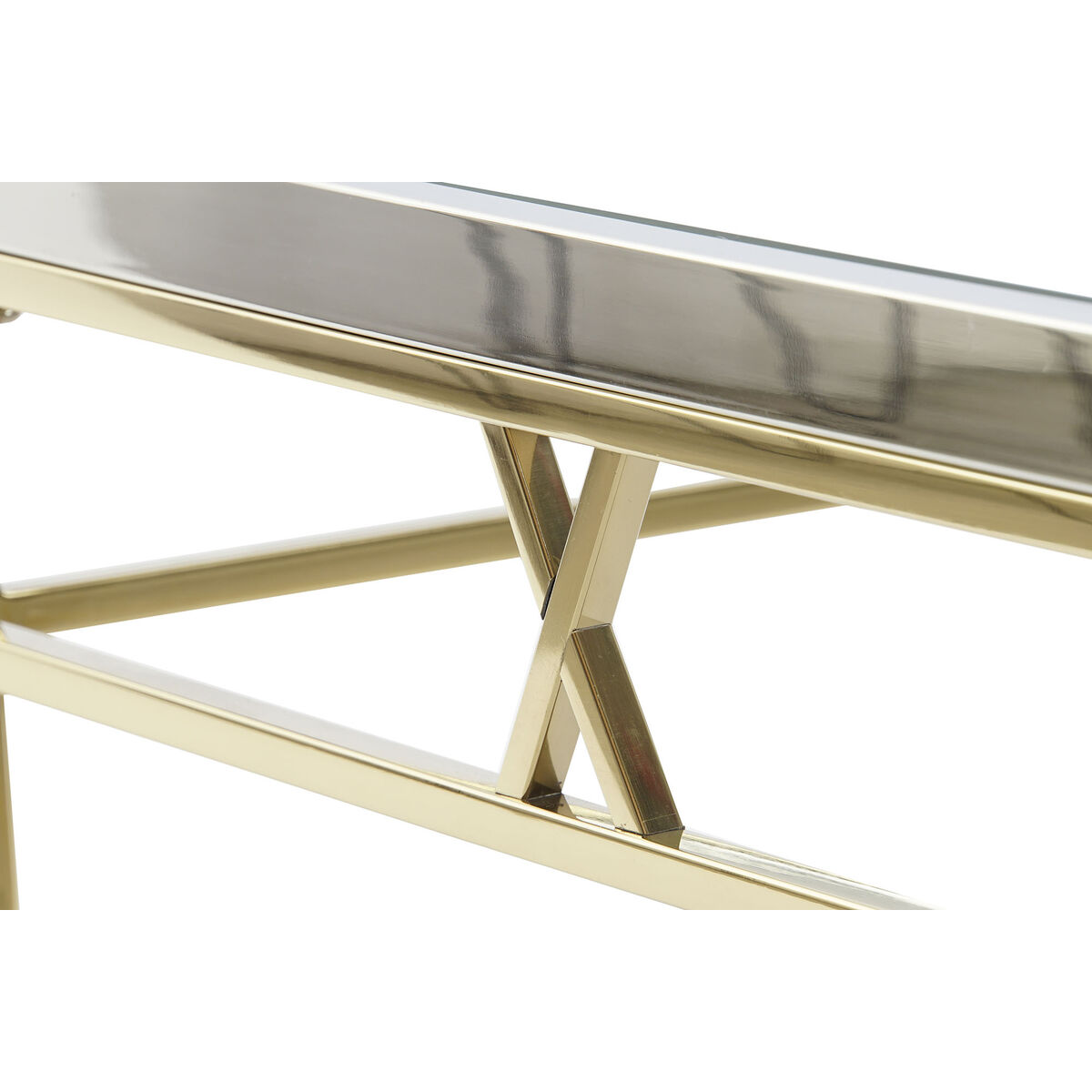 Sidobord DKD Home Decor Glas Stål Silver (110 x 60 x 40 cm) - 5