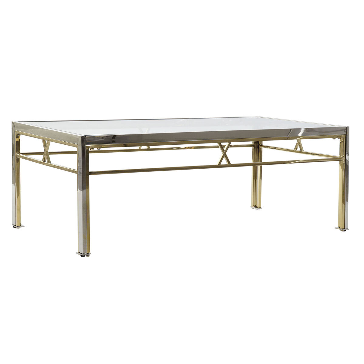 Sidobord DKD Home Decor Glas Stål Silver (110 x 60 x 40 cm) - 3