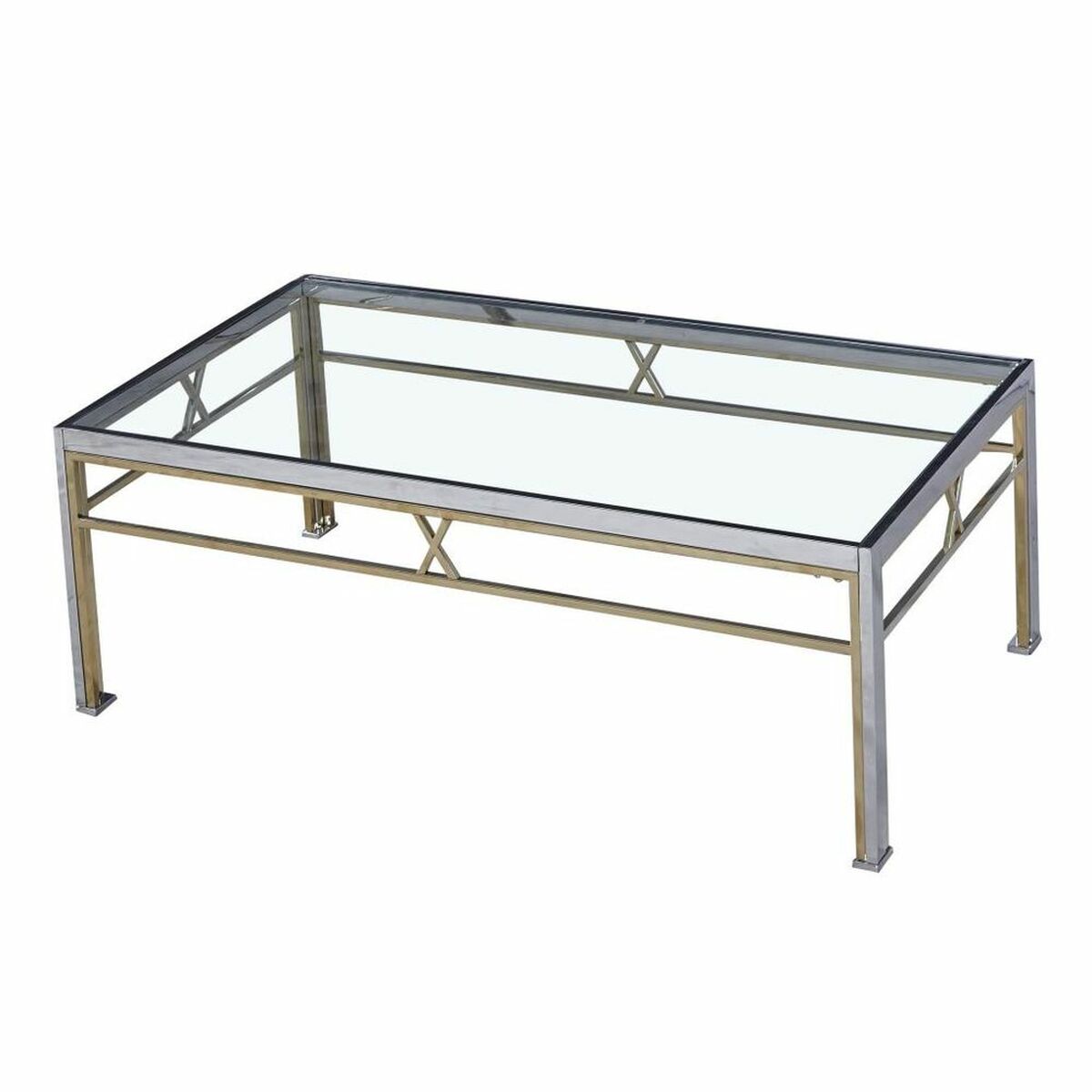 Sidobord DKD Home Decor Glas Stål Silver (110 x 60 x 40 cm) - 2