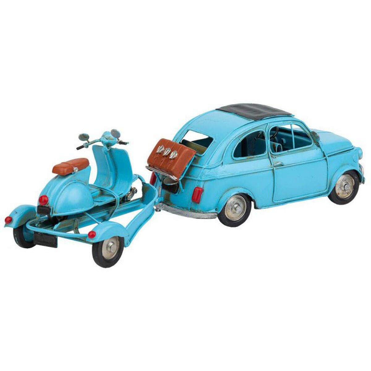 Samlingsfigurer Alexandra House Living Ljusblå Järn ABS Motorcykel Släp 10 x 10 x 34 cm - 7
