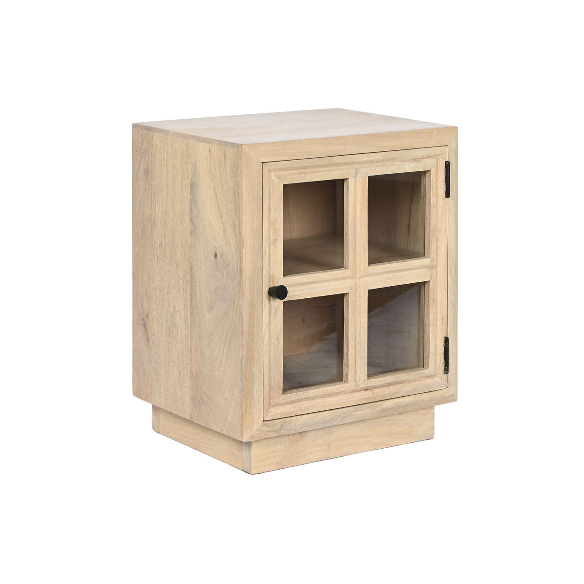 Nattduksbord Home ESPRIT Naturell Glas Mangoträ 45 x 35 x 57 cm