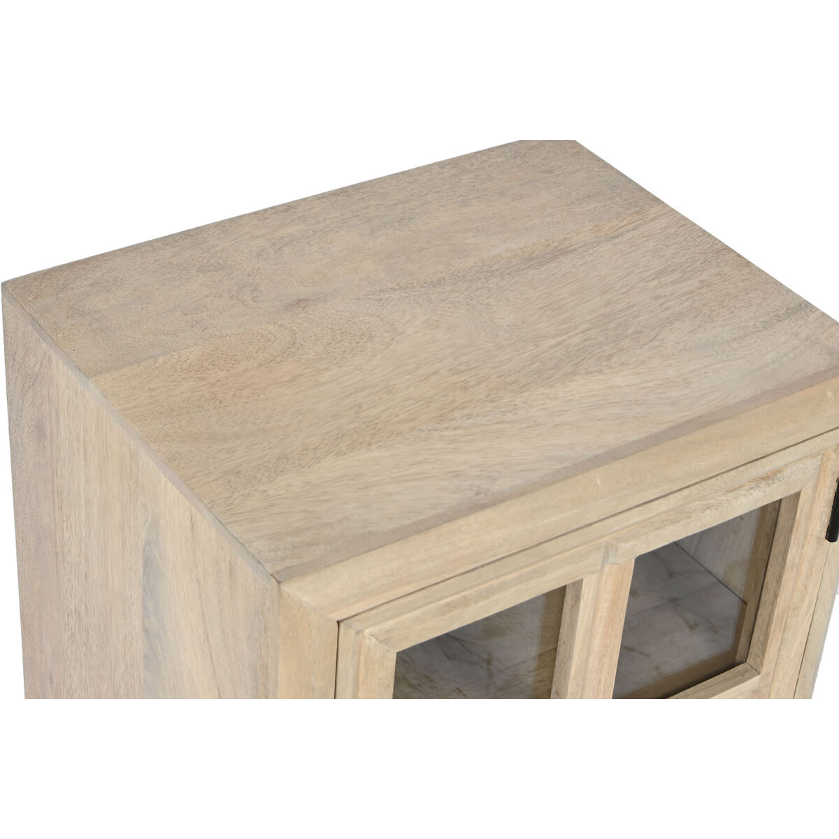Nattduksbord Home ESPRIT Naturell Glas Mangoträ 45 x 35 x 57 cm - 2
