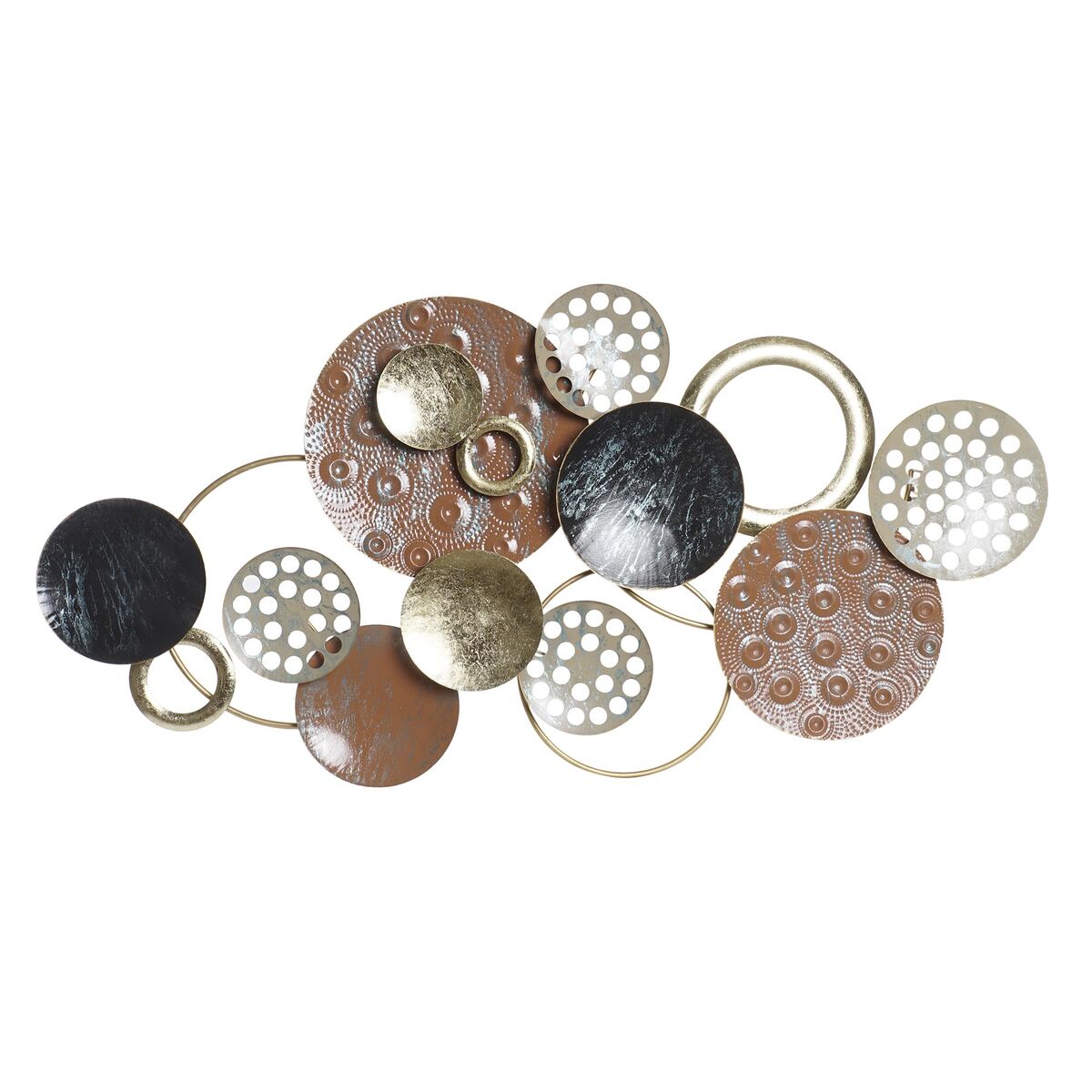 Väggdekoration DKD Home Decor Gyllene Metall Terrakota n Cirklar (119,4 x 6,4 x 59 cm)