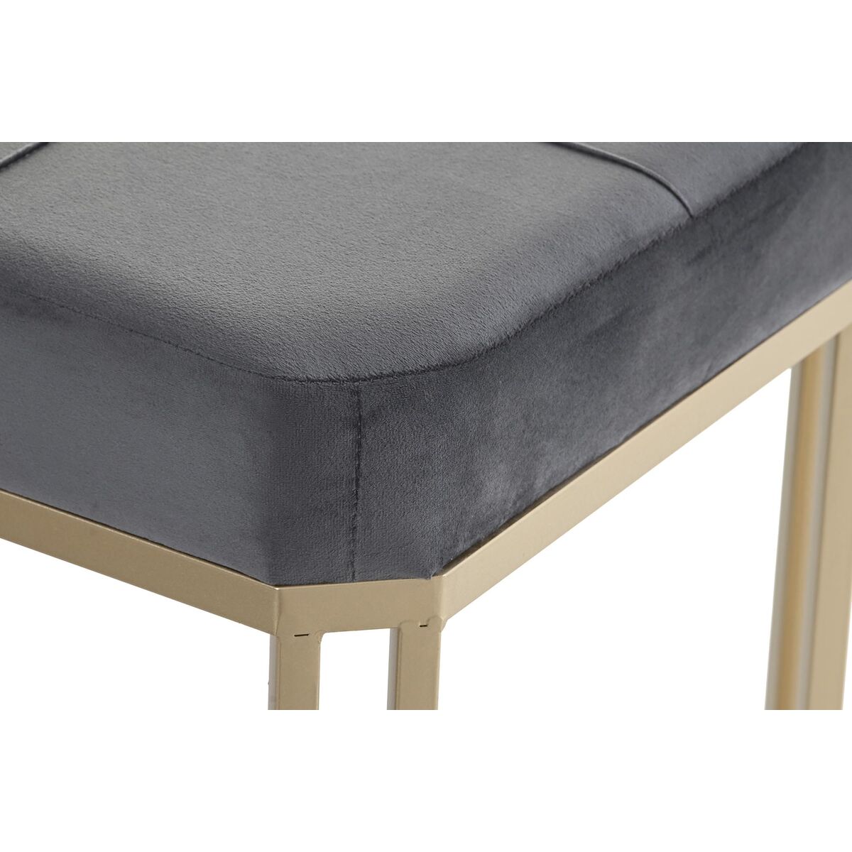 Sittpall DKD Home Decor   Grå Metall Sammet (120 x 40 x 47 cm) - 4