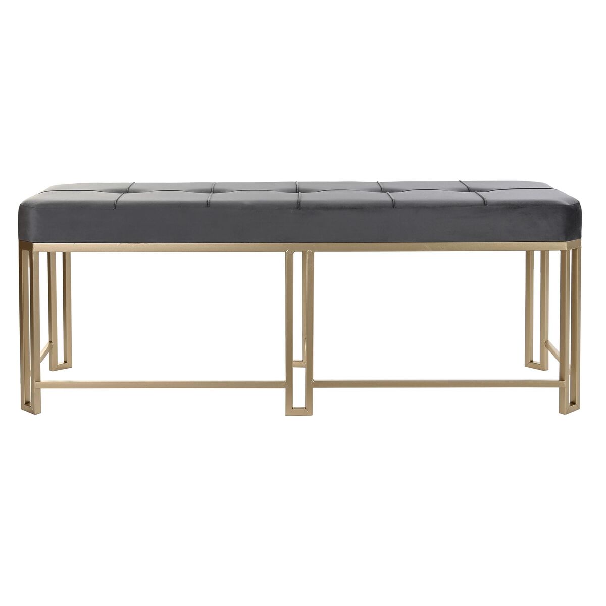 Sittpall DKD Home Decor   Grå Metall Sammet (120 x 40 x 47 cm) - 3