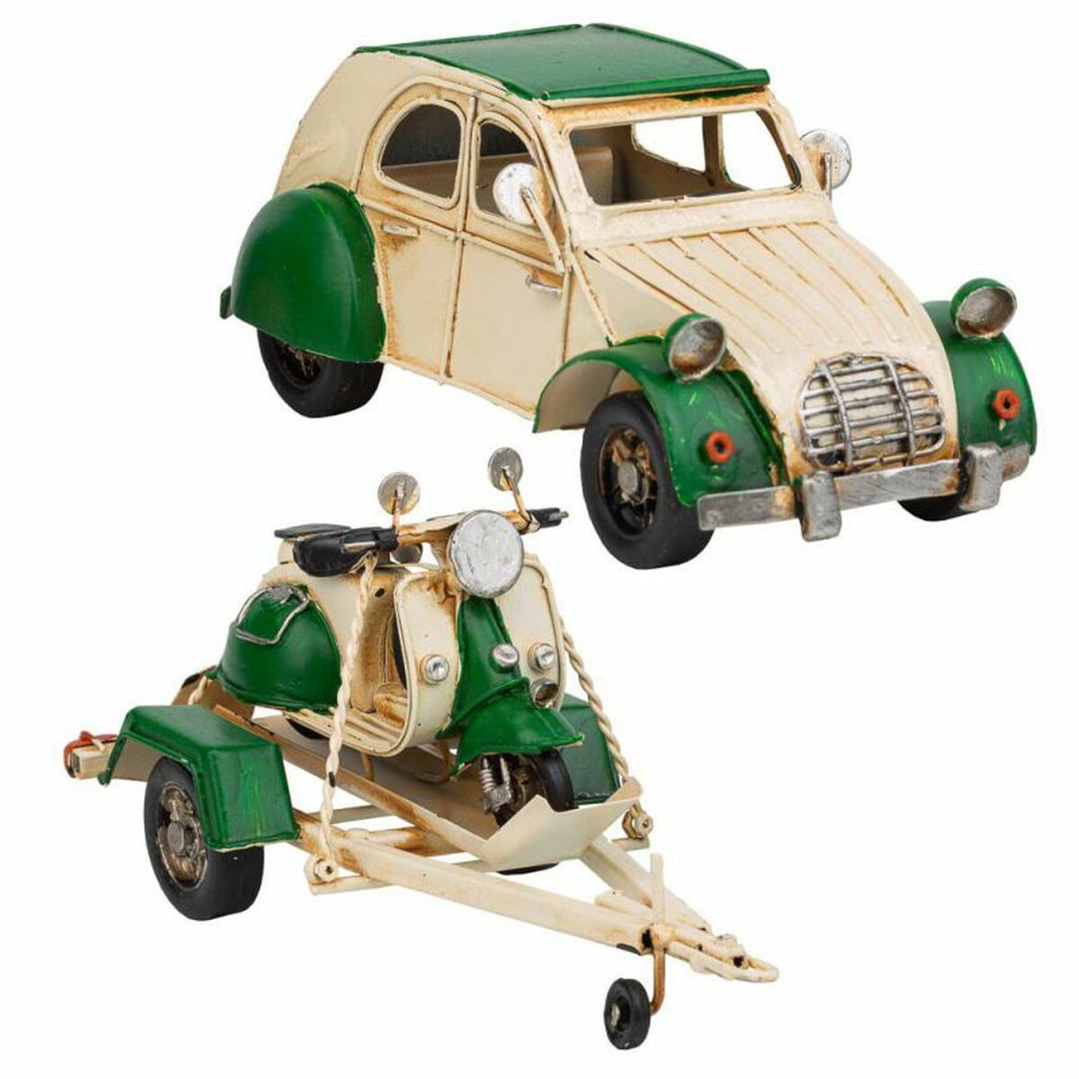 Samlingsfigurer Alexandra House Living Grön Järn ABS Motorcykel Släp 9 x 9 x 41 cm - 8