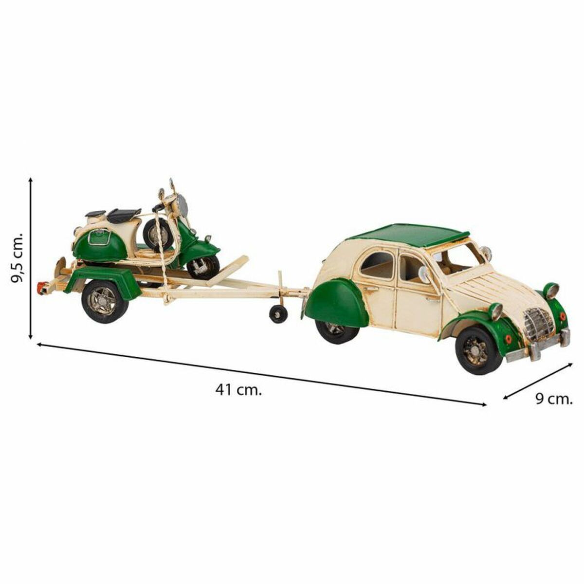 Samlingsfigurer Alexandra House Living Grön Järn ABS Motorcykel Släp 9 x 9 x 41 cm - 3