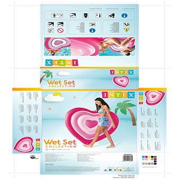 Luftmadrass Intex Hjärta 135 x 155 x 25 cm Rosa (6 antal)