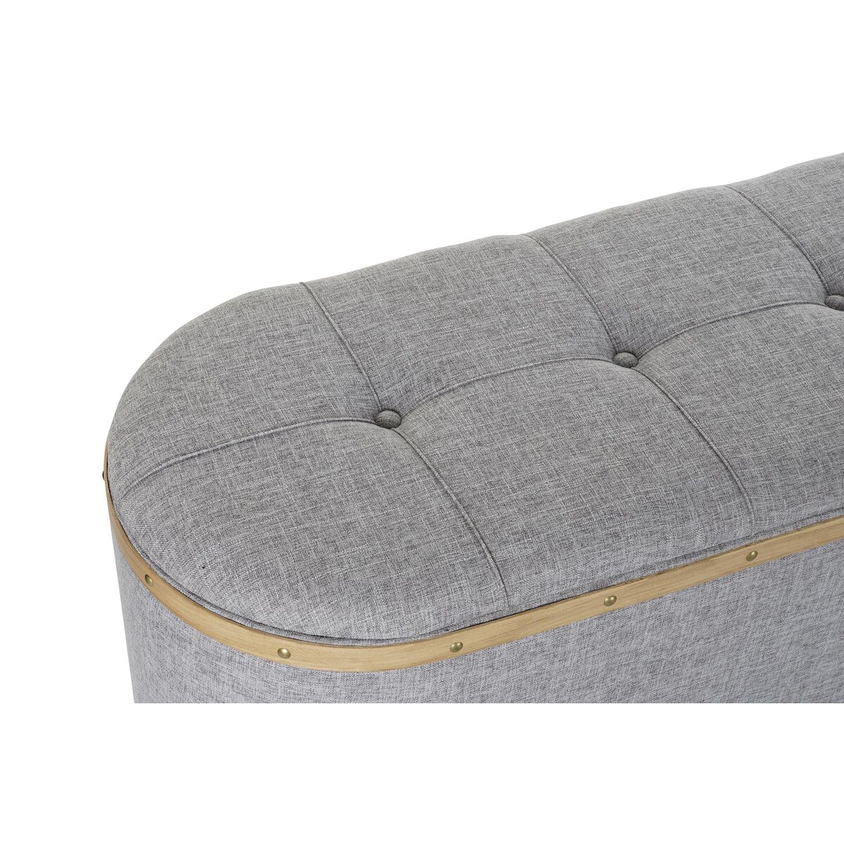 Sittpall DKD Home Decor   Grå Trä Polyester (120 x 45 x 43 cm) - 4