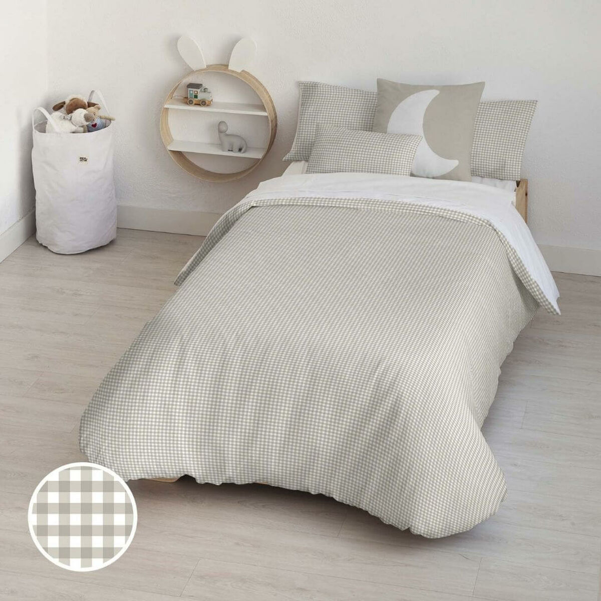 Påslakan Kids&Cotton Vichy Beige 175 Trådar 155 x 220 cm - 2