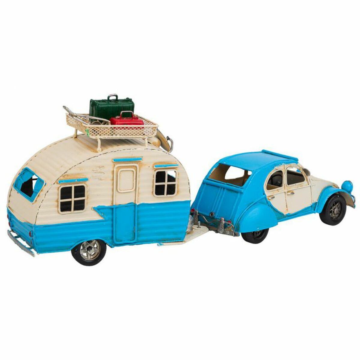 Samlingsfigurer Alexandra House Living Ljusblå Järn ABS Husvagn Släp 9 x 15 x 41 cm - 7