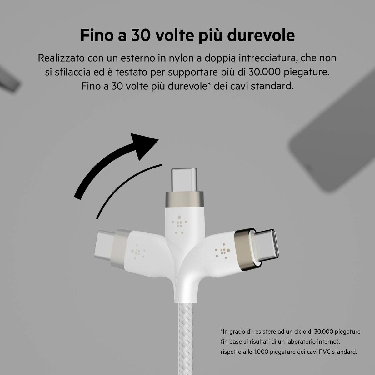 USB-C-kabel Belkin CAB011BT1MWH Vit 1 m - 4