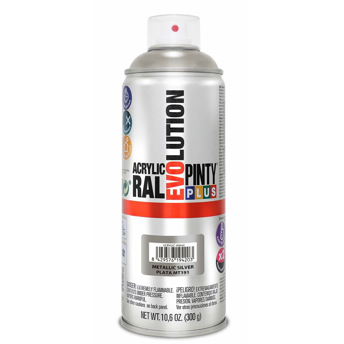 Sprejfärg Pintyplus Evolution MT191 Metallic 400 ml Silvrig - 3