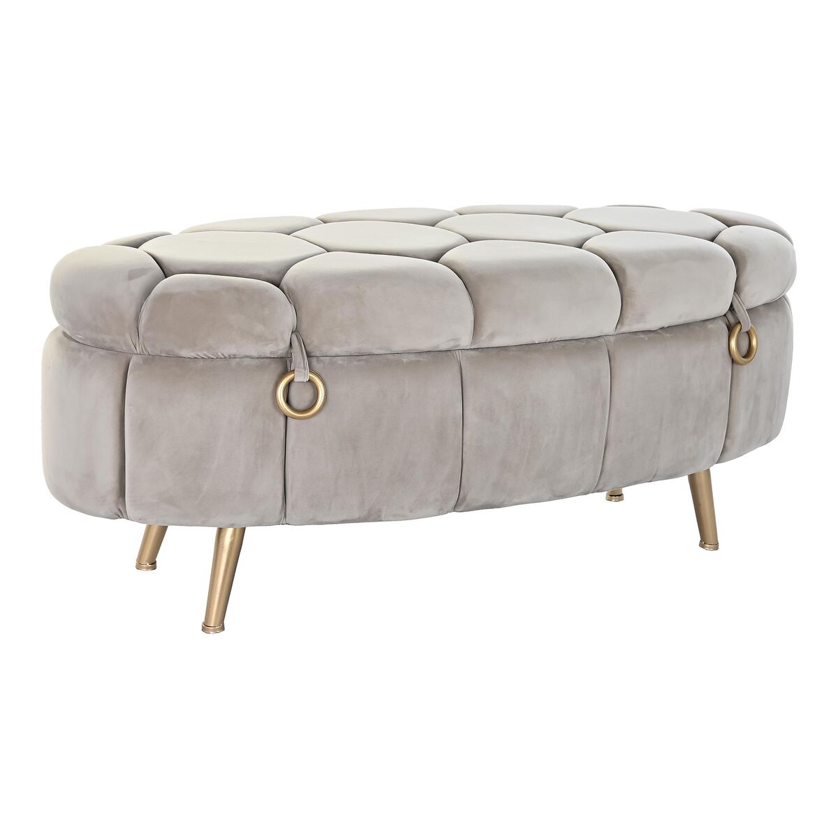 Förvaringskista med sits DKD Home Decor Beige Metall Polyester (125 x 55 x 53 cm)