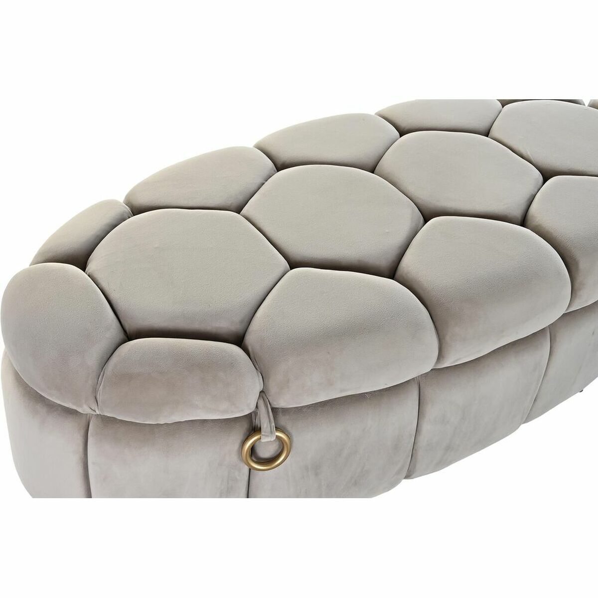 Förvaringskista med sits DKD Home Decor Beige Metall Polyester (125 x 55 x 53 cm) - 2