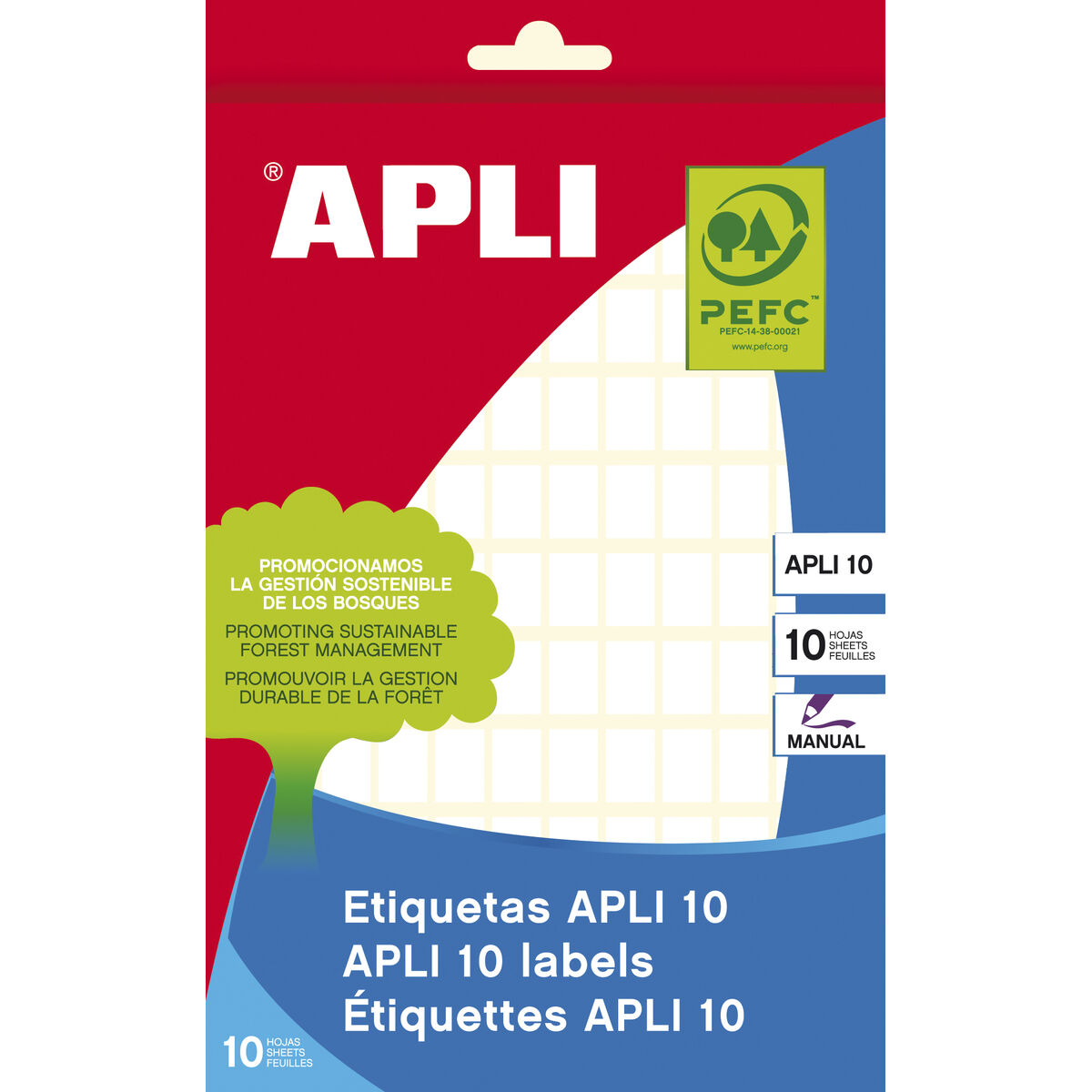 Självhäftande etiketter Apli Vit 10 Blad 8 x 12 mm (10 antal) - 2