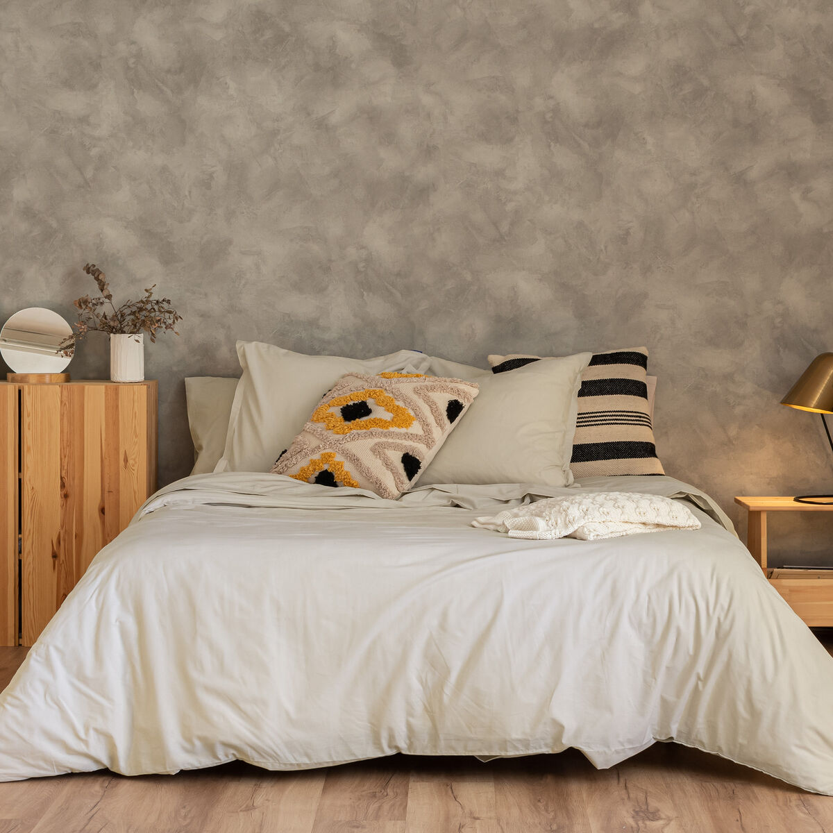 Påslakan HappyFriday Basic Beige 220 x 220 cm - 4