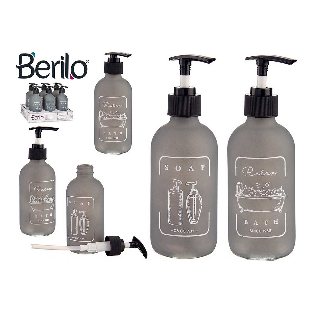 Tvåldispenser Berilo Svart Grå Glas polypropen 250 ml - 2