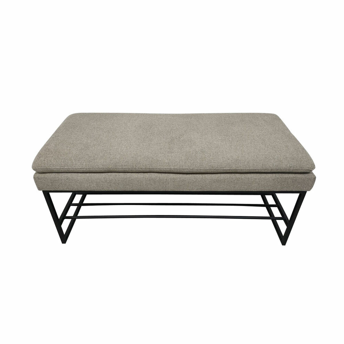 Foot-of-bed Bench DKD Home Decor Svart Beige Polyester Järn (80 x 36 x 35 cm)