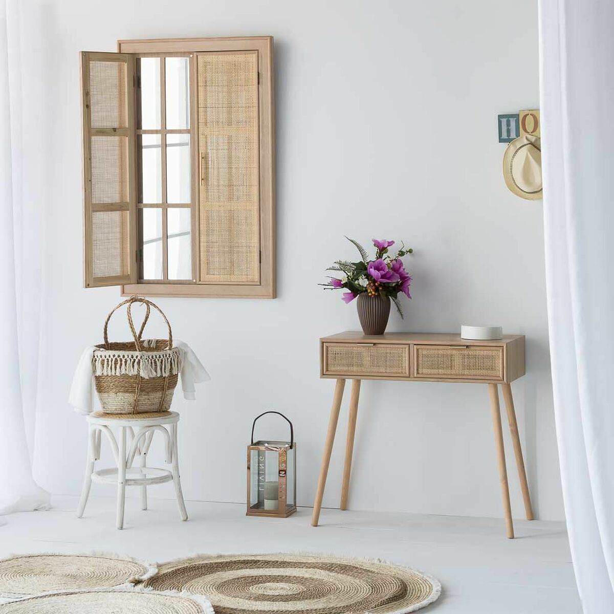Hallmöbel med lådor Alexandra House Living Naturell 42 x 79 x 80 cm - 2