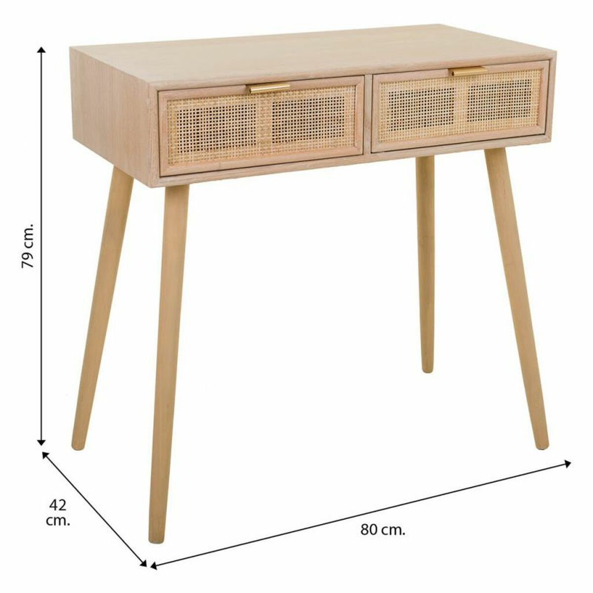 Hallmöbel med lådor Alexandra House Living Naturell 42 x 79 x 80 cm - 8