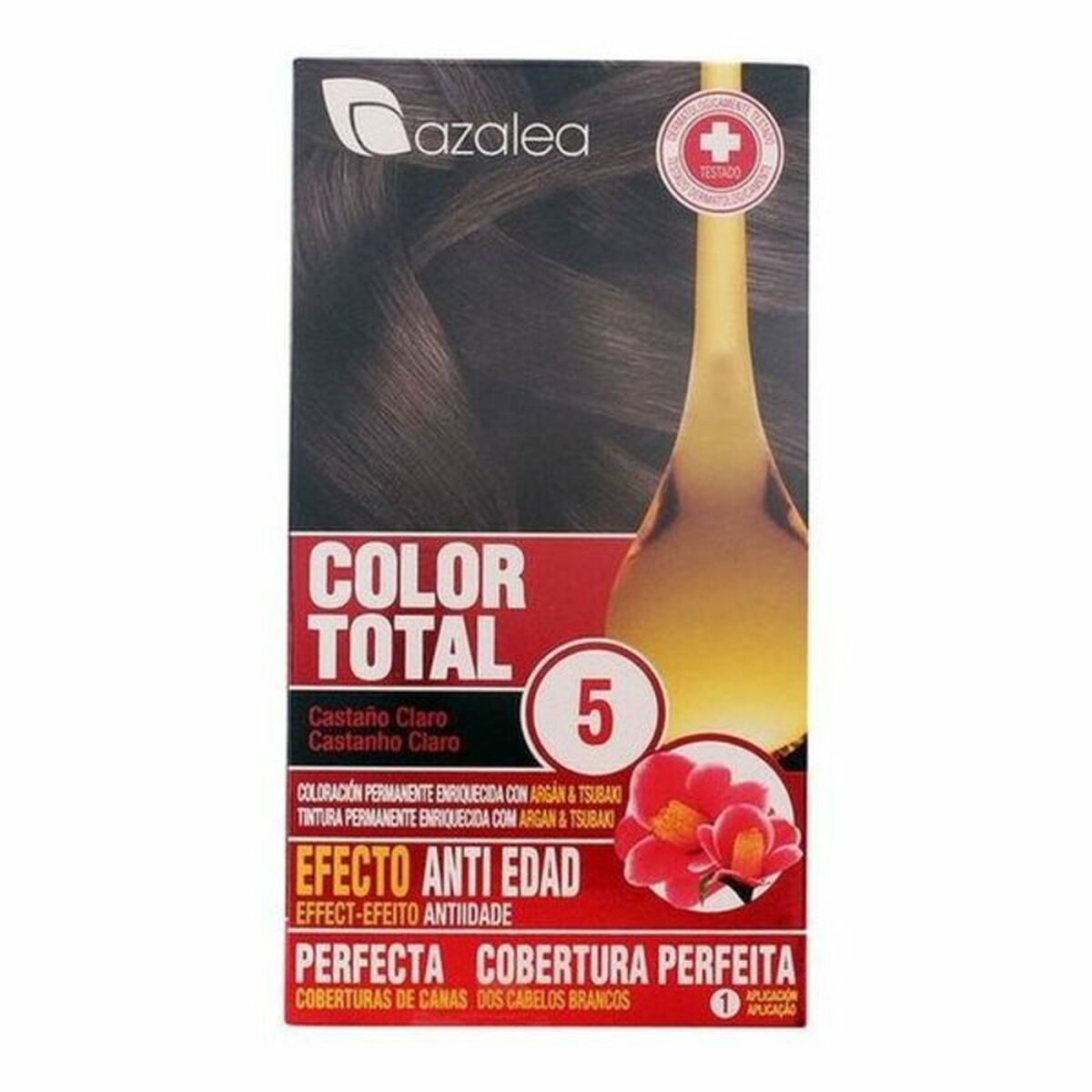 Permanent Anti-Ageing färg Azalea Color Total Platinablont Nº 5-Castano Claro (1 antal)