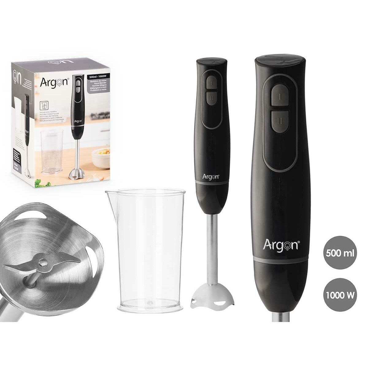 Stavmixer Argon Svart Grå 1000 W