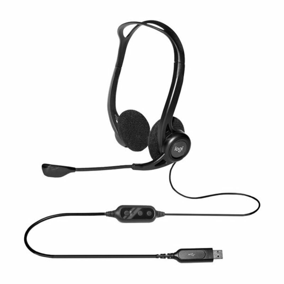 Hörlurar med Mikrofon Logitech 981-000100 Svart