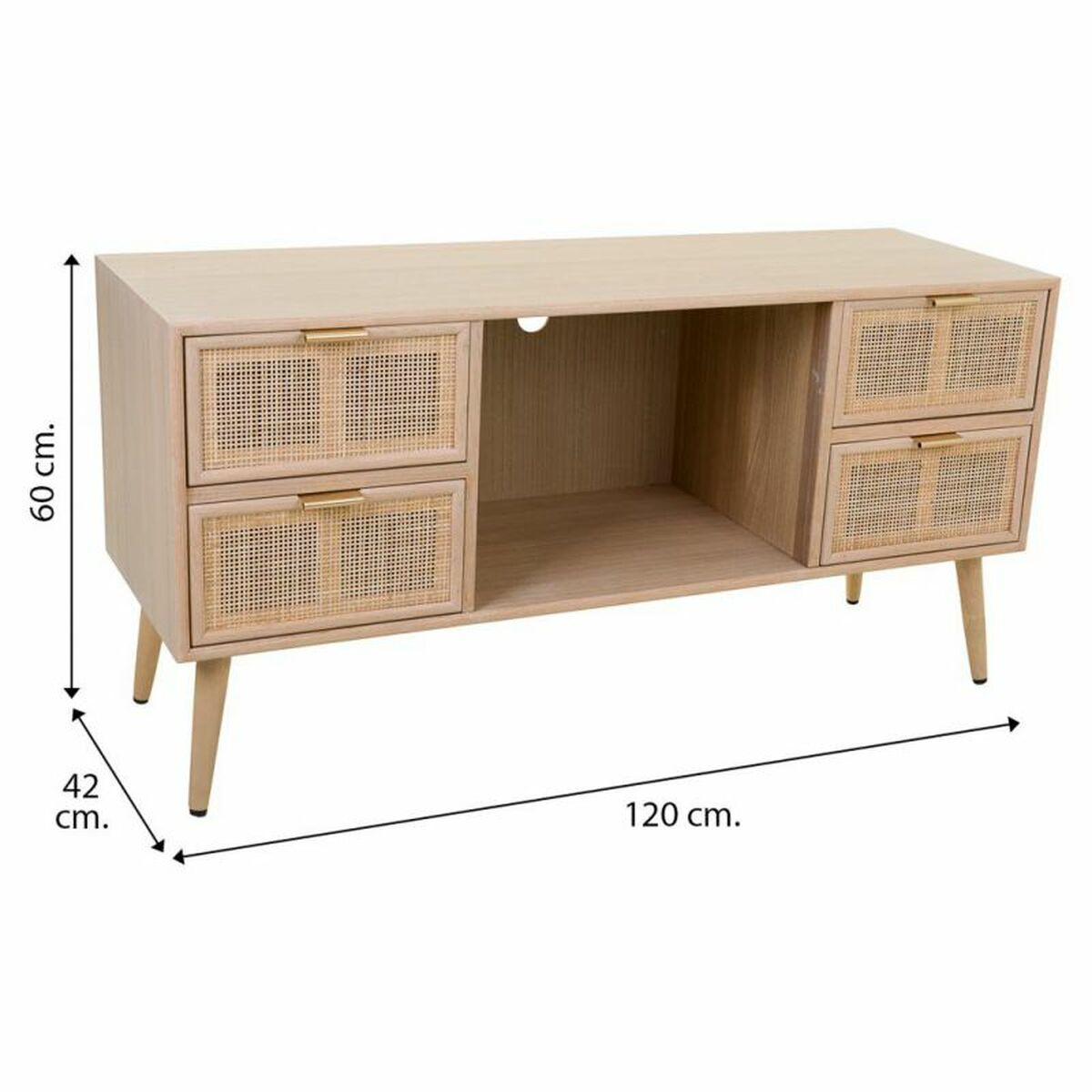 Avlastningsmöbler Alexandra House Living Naturell Trä MDF 42 x 60 x 120 cm - 8