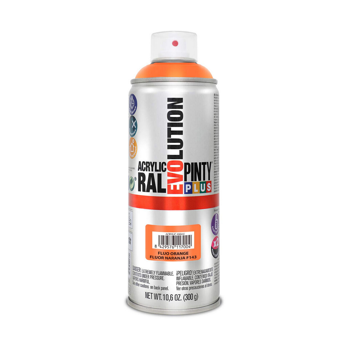 Sprejfärg Pintyplus Evolution F143 400 ml Fluorescerande Orange