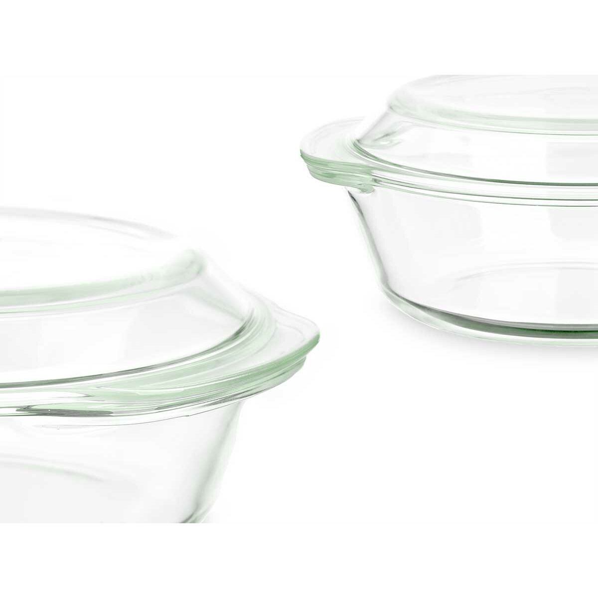 Kastrull med lock Transparent Borosilikatglas 2 L (8 antal) - 2