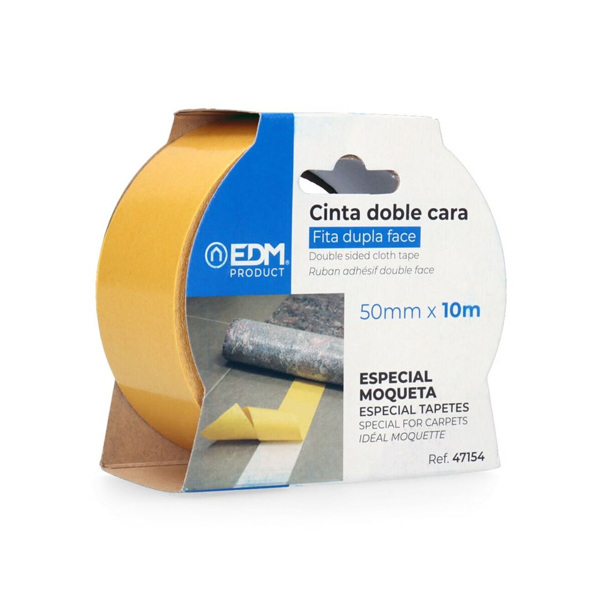 Självhäftande band EDM 47154 10 m x 50 mm 50 mm x 10 m Vit