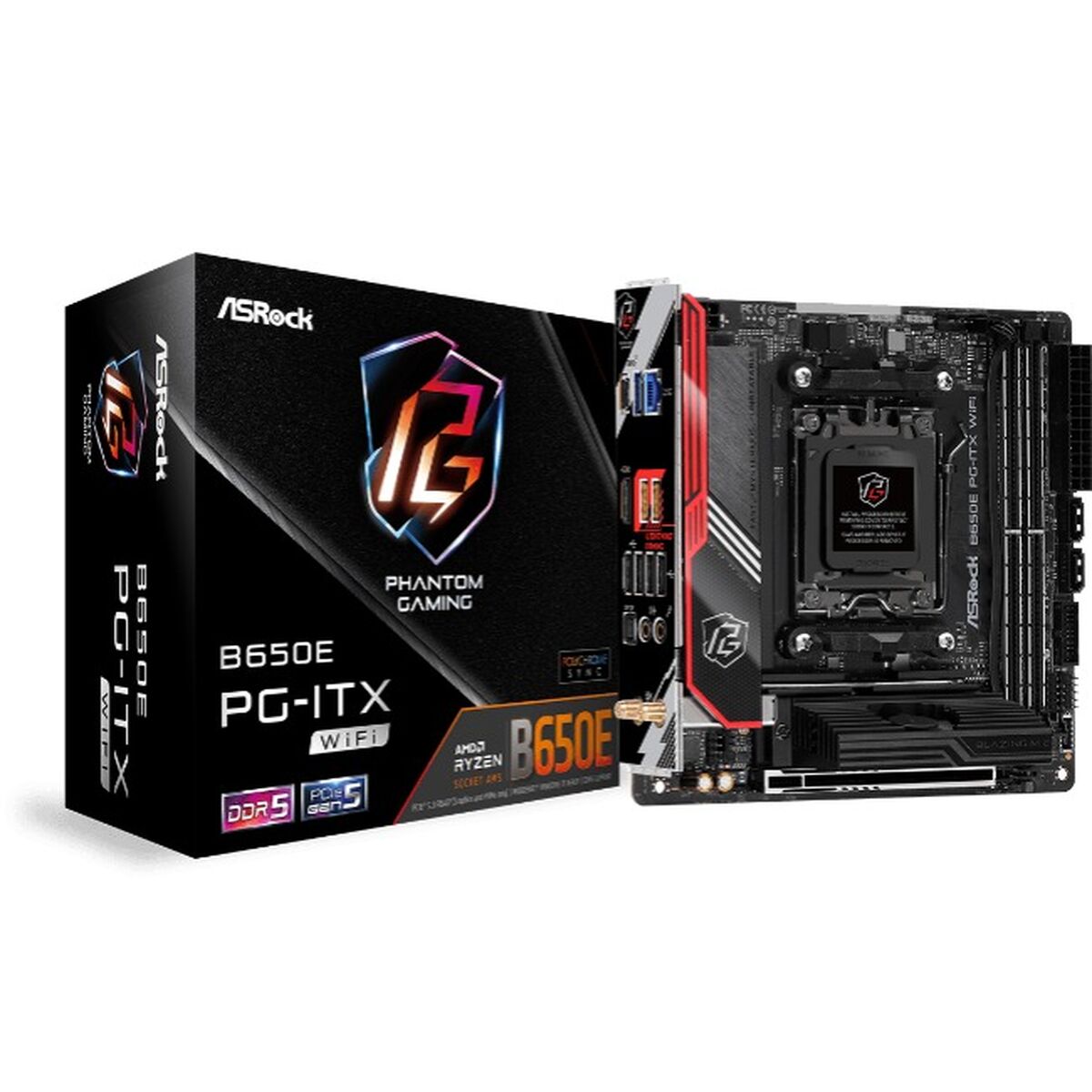 Moderkort ASRock B650E PG-ITX WIFI Intel Wi-Fi 6 AMD B650 AMD AM5