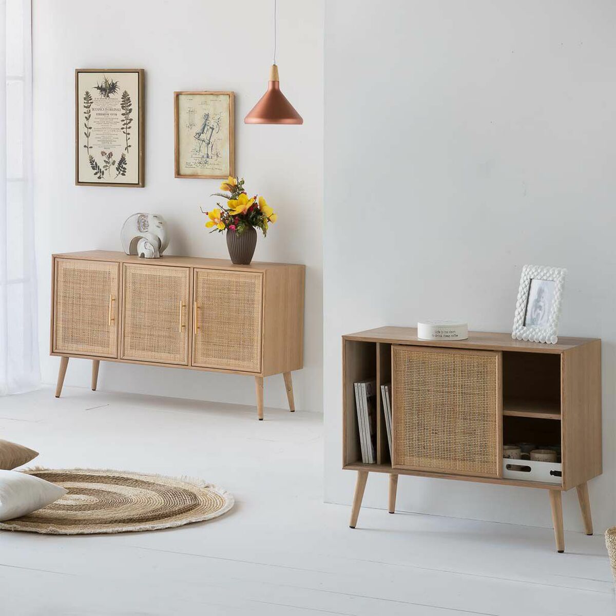 Avlastningsmöbler Alexandra House Living Naturell Trä MDF 67 x 38 x 80 cm - 2
