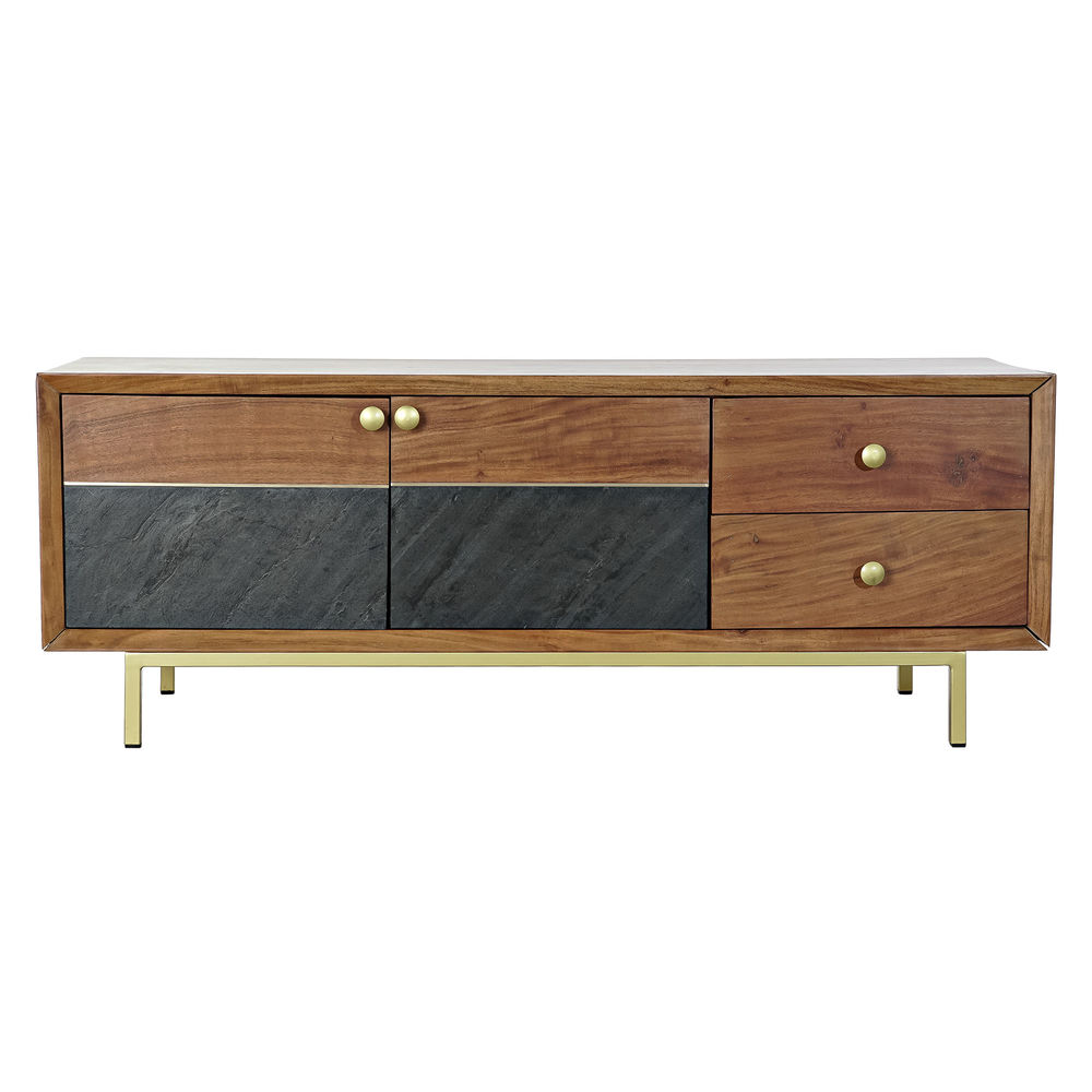 TV-möbler DKD Home Decor Brun Svart Akaciaträ (130 x 42 x 49 cm)