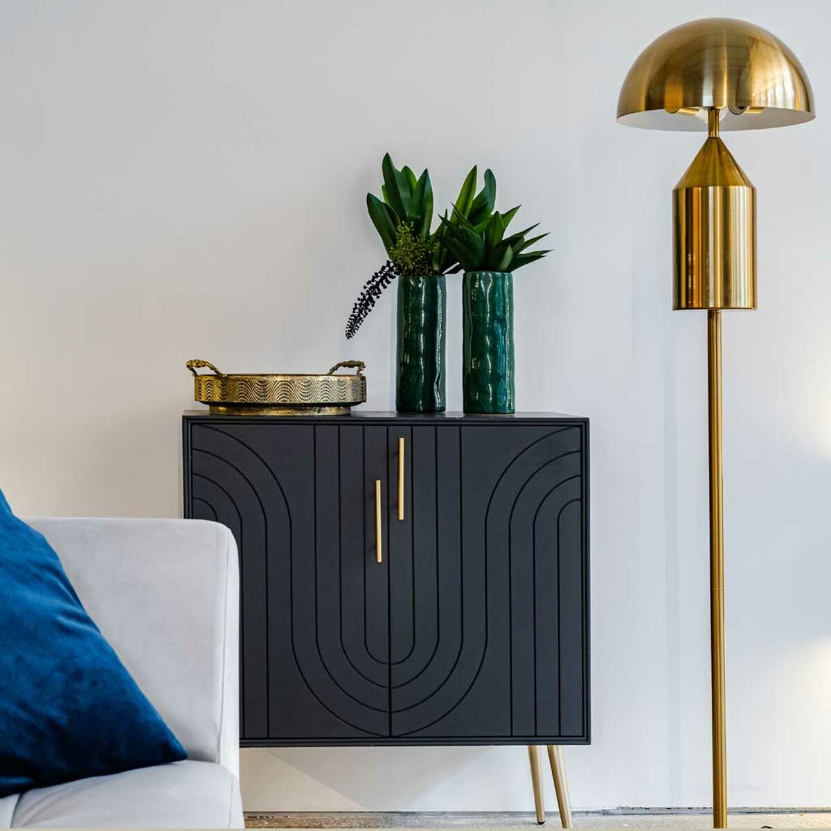 Mottagare Alexandra House Living Grå Gyllene 37 x 84 x 75 cm - 2